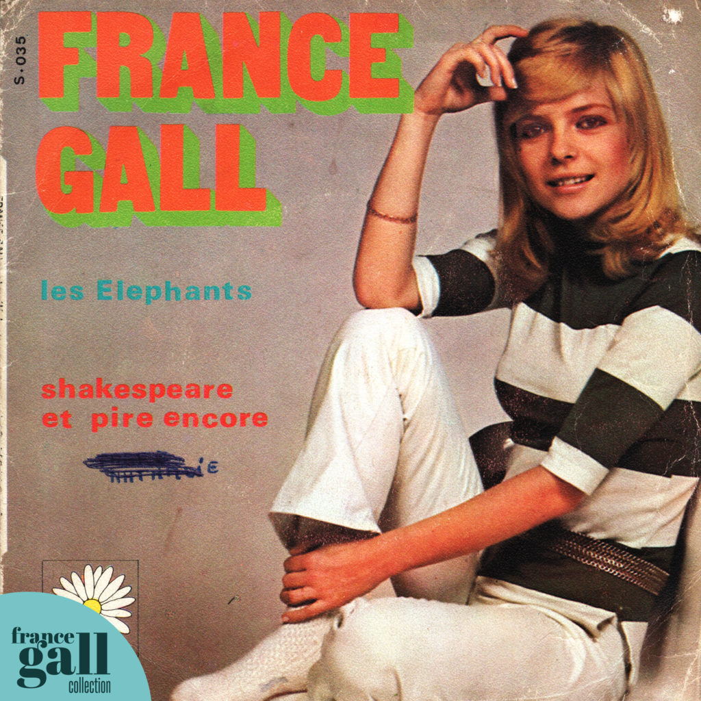 Ce 45 tours édité sous "La Compagnie" contient 2 titres de France Gall, dont le titre Les éléphants. La face B est Shakespeare et pire encore.