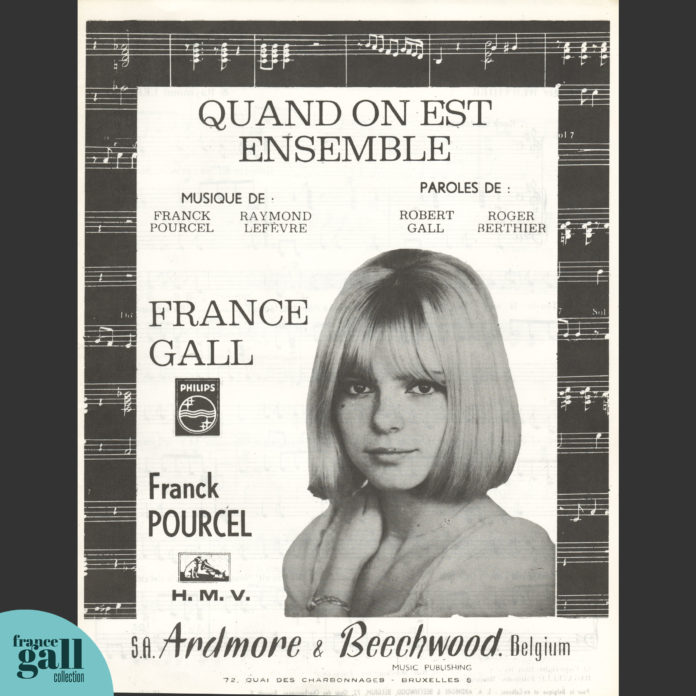 Cette partition contient le titre Quand on est ensemble dont la musique est de Franck Pourcel et Raymond Lefèvre.
