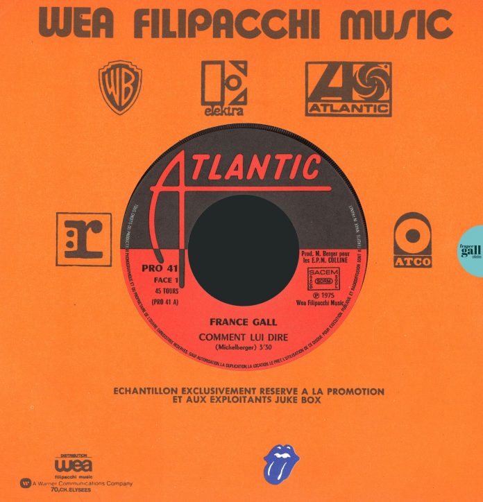 Ce 45 tours promotionnel contient les titres Comment lui dire et Samba mambo sont extraits de l'album éponyme de 1976 France Gall.