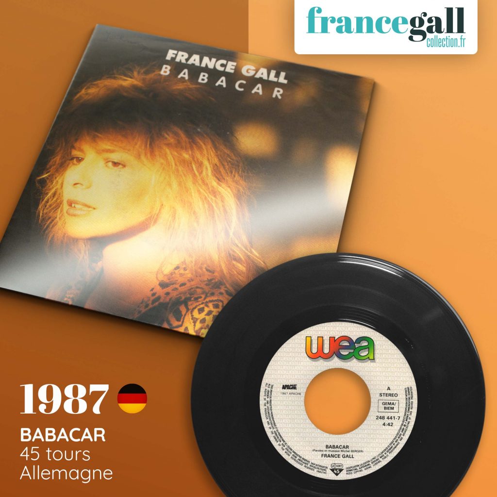 Ce 45 tours en provenance d'Allemagne est le 1er extrait de Babacar, le 6ème album studio que Michel Berger a produit pour France Gall, avec les titres Babacar et C'est bon que tu sois là.