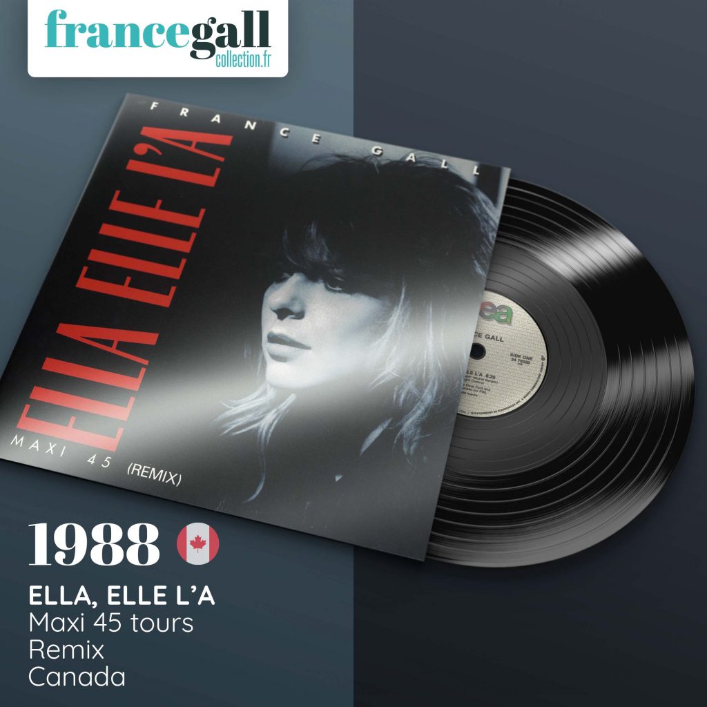 Ce 45 tours maxi est édité au Canada en 1988. Il contient 3 extraits de Babacar, le 6ème album studio que Michel Berger a produit pour France Gall, avec les titres Ella, elle l'a et Dancing brave et Papillon de nuit.