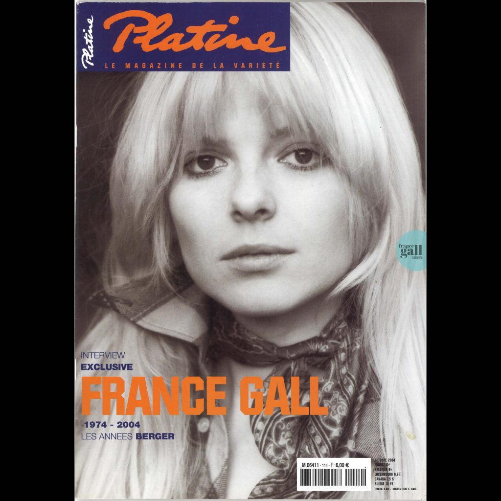 Magazine : Platine - Octobre 2004 - Une nouvelle compilation des années 1975-1997 de France Gall est sortie le 5 octobre, la première entièrement supervisée par la chanteuse.