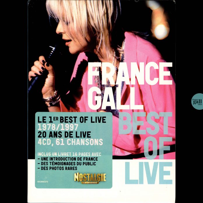 Le coffret France Gall - Best of live contient 4 CD dans un boitier long box qui compile des extraits des concerts de France Gall de 1978 à 1997.