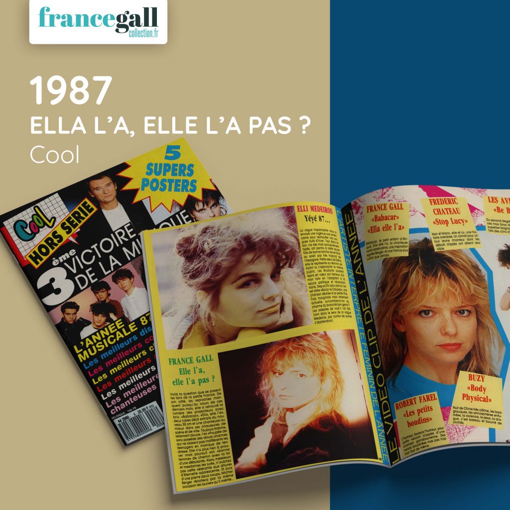 1987 France Gall Presse France Gall elle la elle la pas Cool Hors Série N°08 006