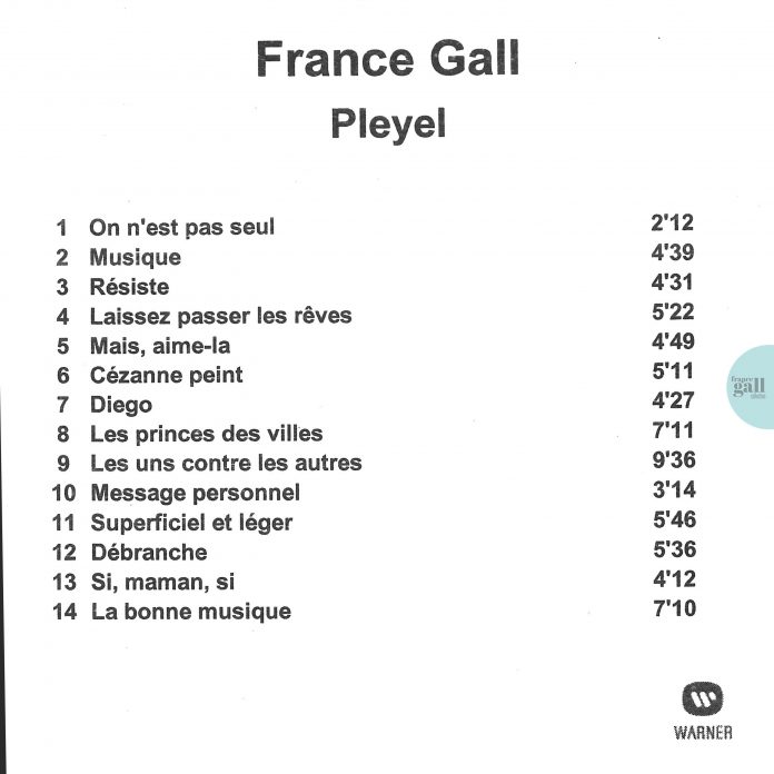 2005 France Gall Pleyel CD promotionnel 001