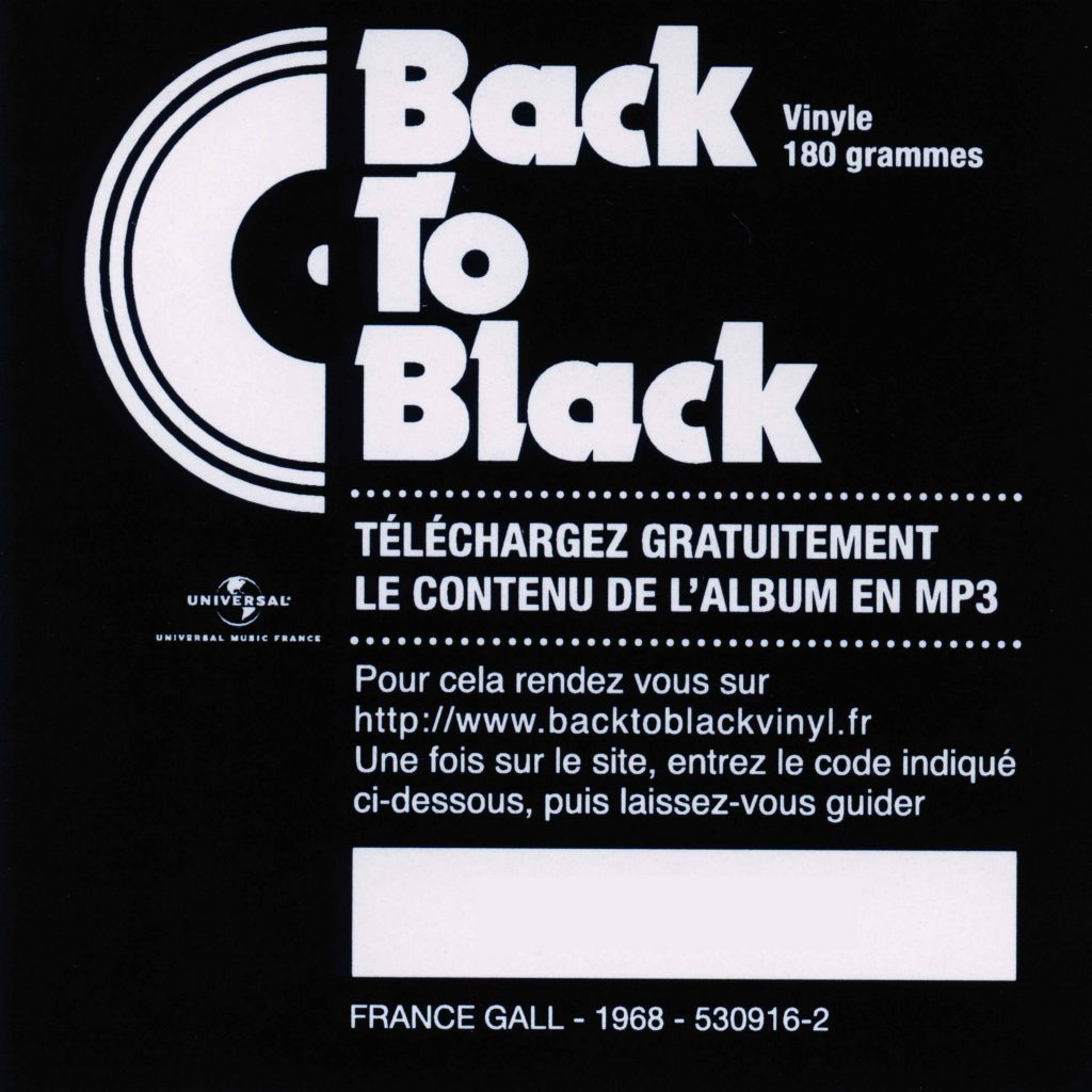 2018 - France Gall - Réédition de l'album 1968 en 33 tours de