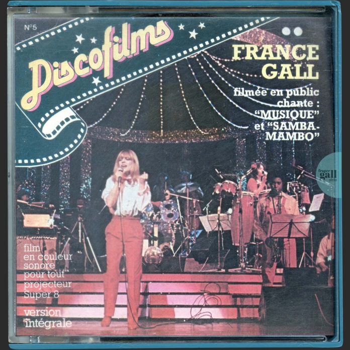Edition de 1978 au format bobine cinématographique Super 8 du Live au Théâtre des Champs-Élysées, le tout premier album en live de France Gall.
