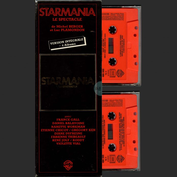 Coffret 2 cassettes, sans livret, de Starmania - Le spectacle contenant l'intégralité du live de Michel Berger et Luc Plamandon.