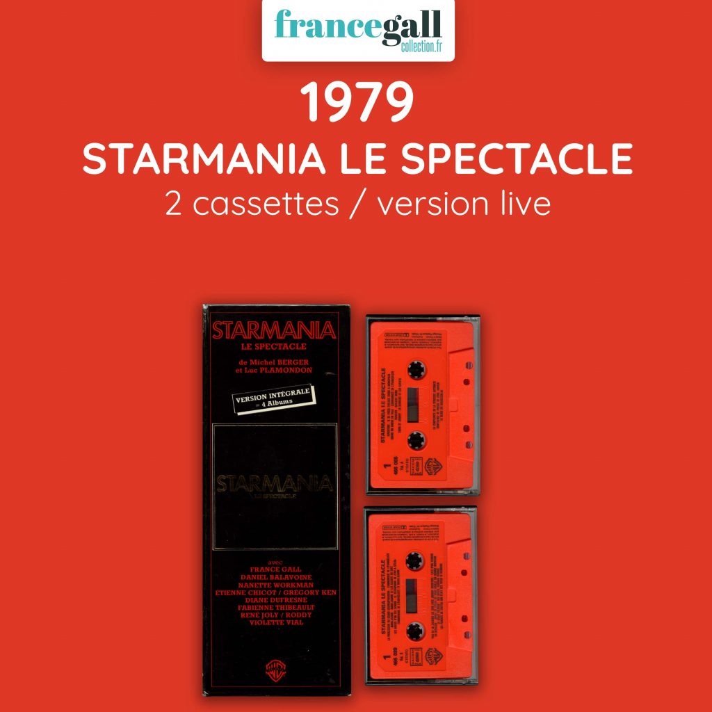 Coffret 2 cassettes, sans livret, de Starmania - Le spectacle contenant l'intégralité du live de Michel Berger et Luc Plamandon.