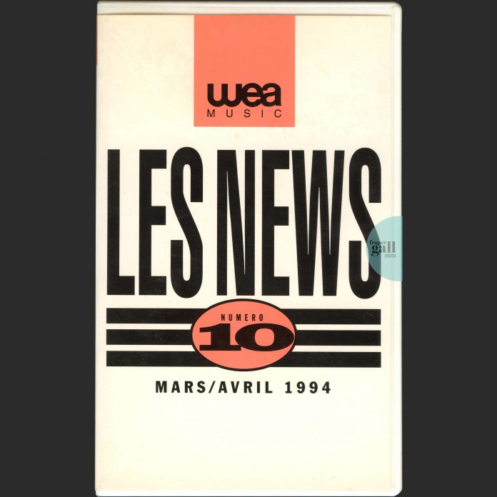 Cassette vidéo VHS promotionelle contenant 24 nouveautés WEA Music pour la période de mars et avril 1994 avec le titre La chanson de la négresse blonde.