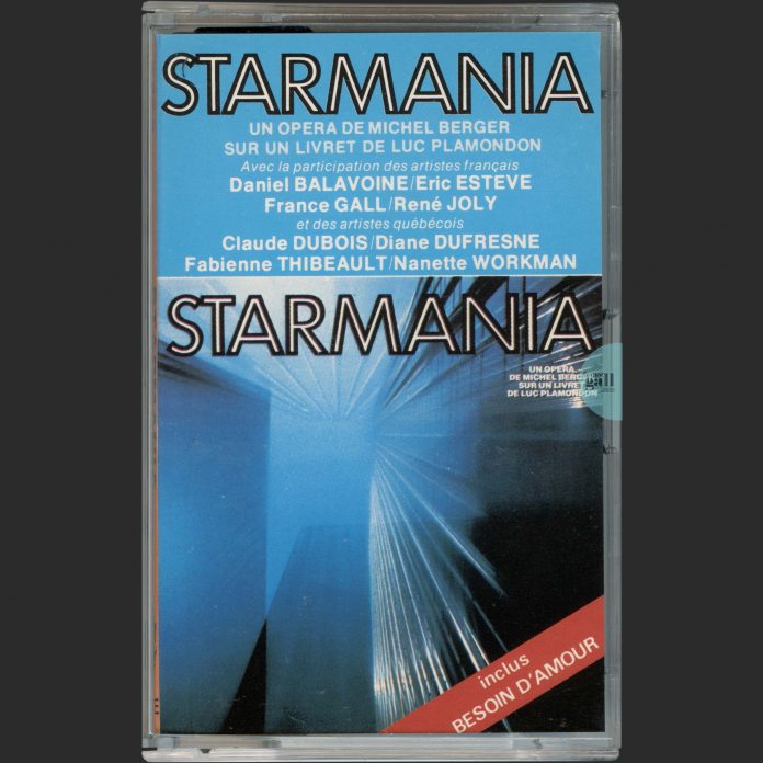 Edition au format cassette de 1979 de Starmania, ou la passion de Johnny Rockfort selon les évangiles télévisés, qui contient 22 titres.