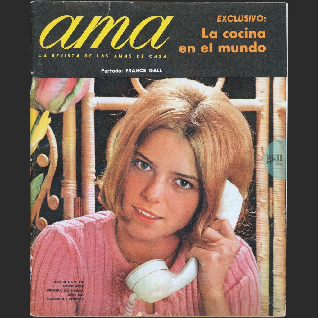 Article en langue espagnole paru dans le magazine Ama en novembre 1965. : France Gall, la "ye-ye" mas activa del mondo (Presse) Espagne 🇪🇸
