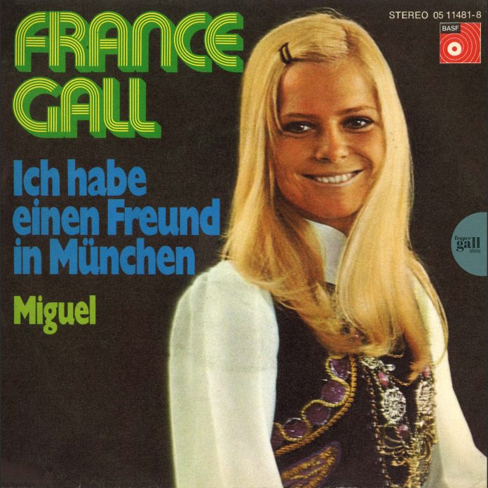 Edition promotionelle de Ich hab einen Freund in München, le dernier 45 tours de France Gall paru en Allemand. La face B contient le titre Miguel.