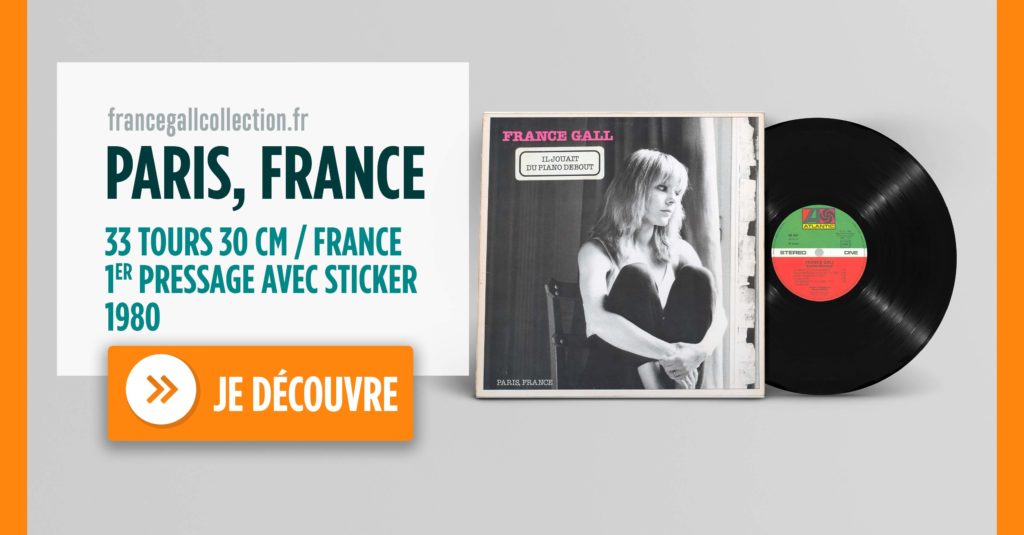 Cette édition du 19 mai 1980 de Paris, France, troisième album studio que Michel Berger a produit pour France Gall, est un premier pressage fabriquée en France. La pochette indique le titre Il jouait du piano debout sur un sticker.