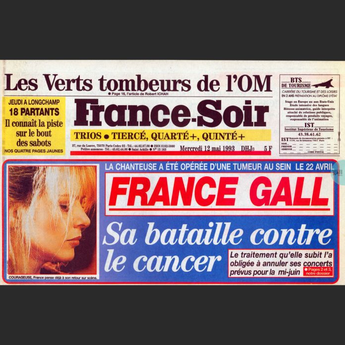 Malgré son opération d'une tumeur au sein, France Gall continuait à préparer Bercy. Aujourd'hui, à bout de forces, elle renonce. Mais, promis, elle reviendra en septembre.