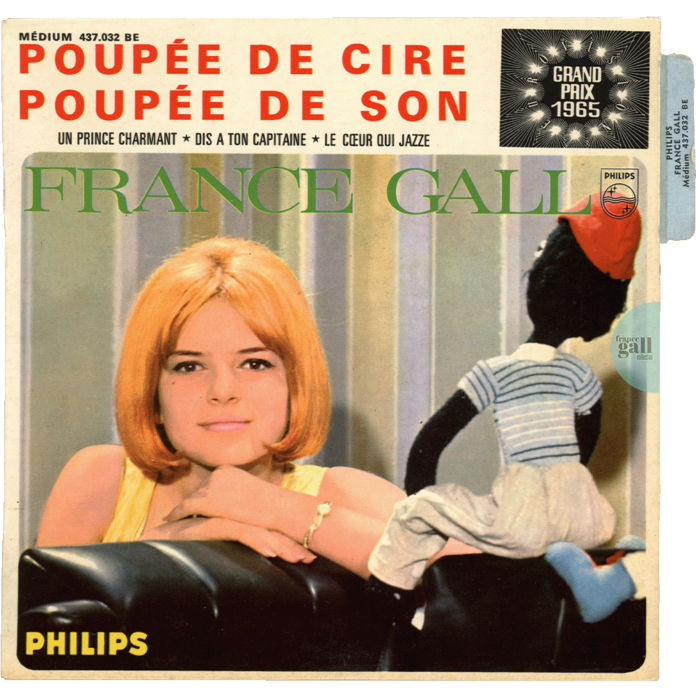 Ce 45 tours avec languette, paru en 1965, contient les titres Poupée de cire, poupée de son, 3e titre composé par Serge Gainsbourg, Un prince charmant, Dis à ton capitaine et Le coeur qui jazze.