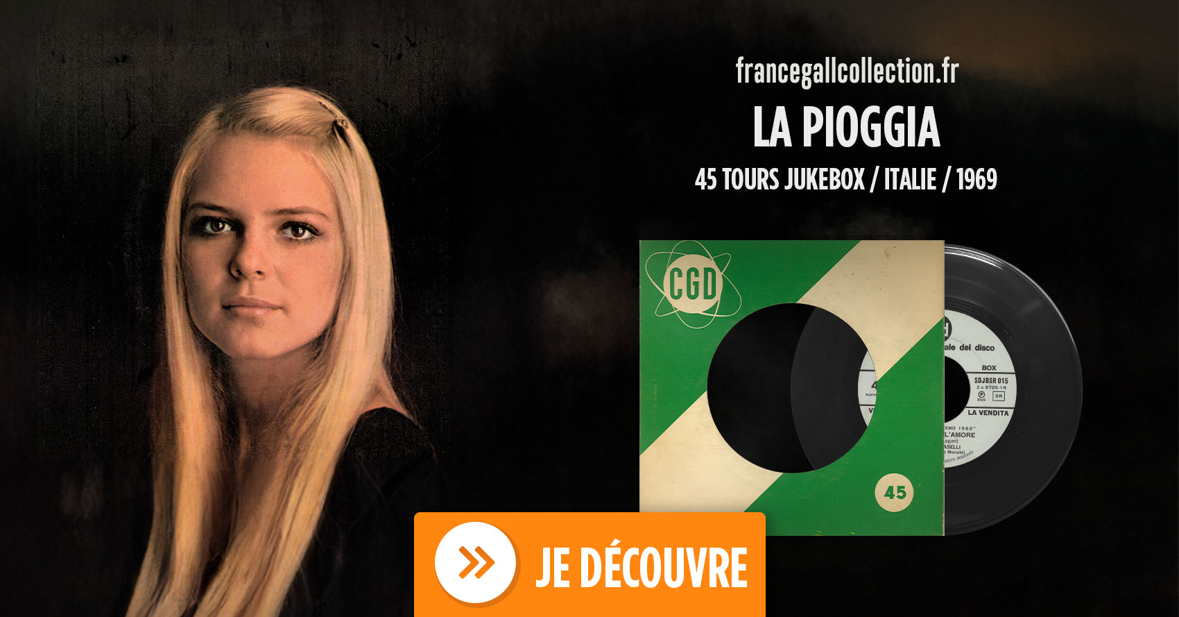 Cette édition au format 45 tours spécial jukebox est en provenance d'Italie et contient le titre La pioggia et sur la face B un titre de la chanteuse Caterina Caseli "Il gioco dell'amore".