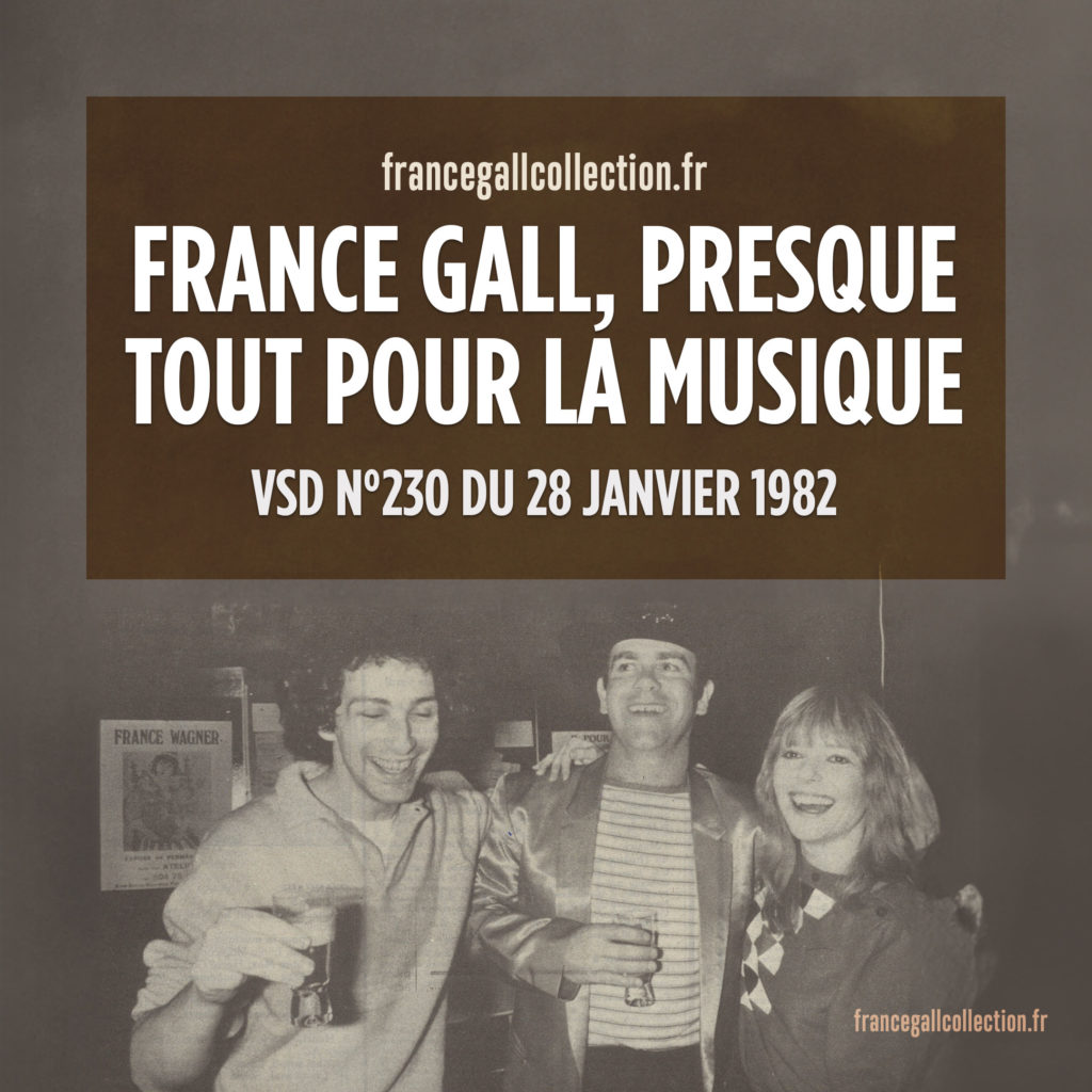 « Tout pour la musique », c'est seulement le titre du spectacle. Pour France Gall, sa vie à elle ce n'est pas « rien que pour la musique ». Le Palais des sports, d'accord. Mais la famille d'abord.