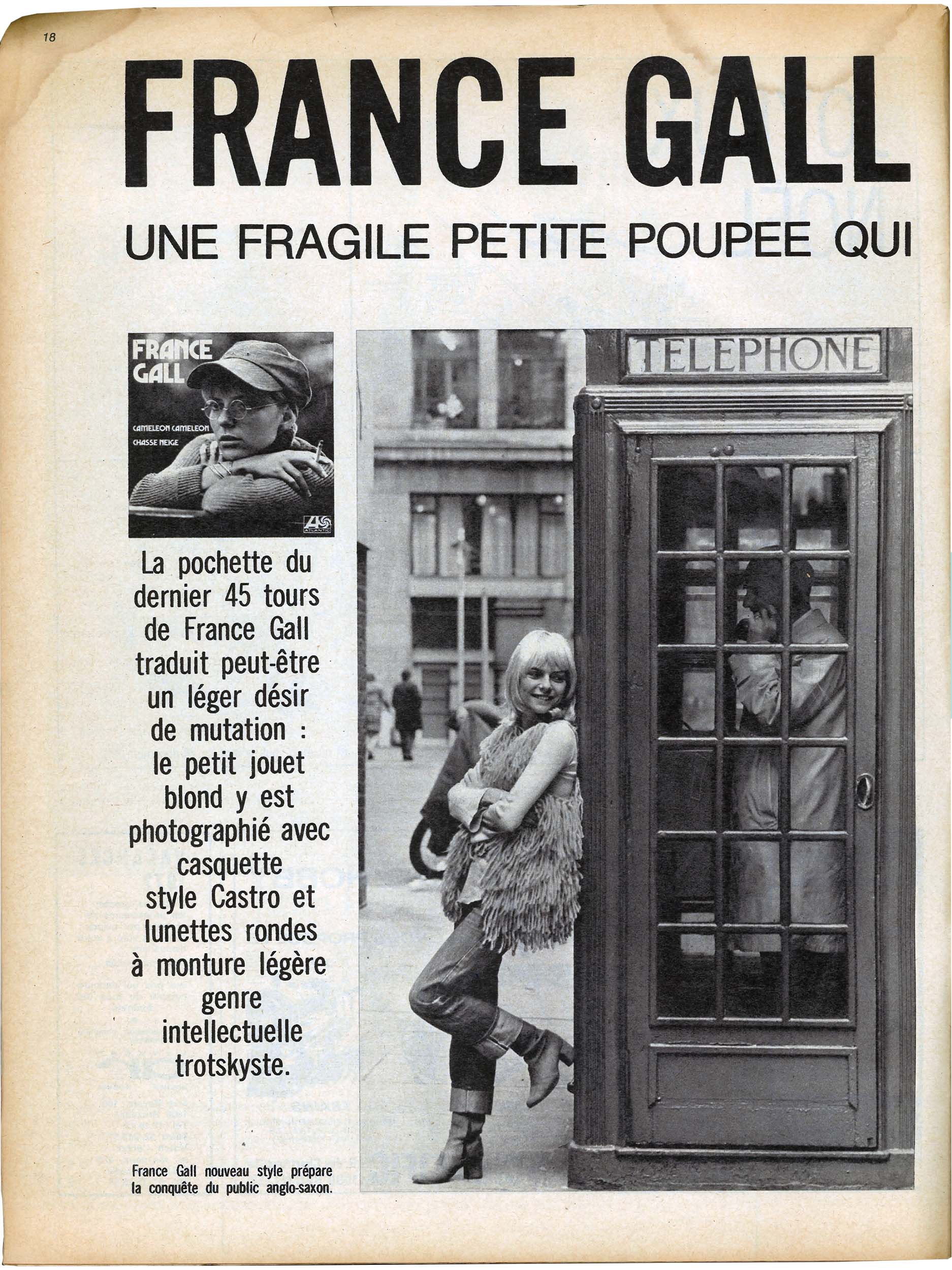 Photo D'époque France Gall - 1971 - Tirage Original - État Neuf