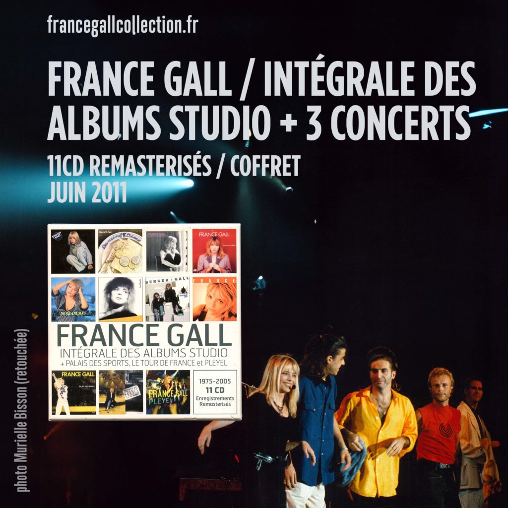 Coffret France Gall de 11 CD remasterisés contenant l'intégrale des albums studio et 3 concerts de France Gall.