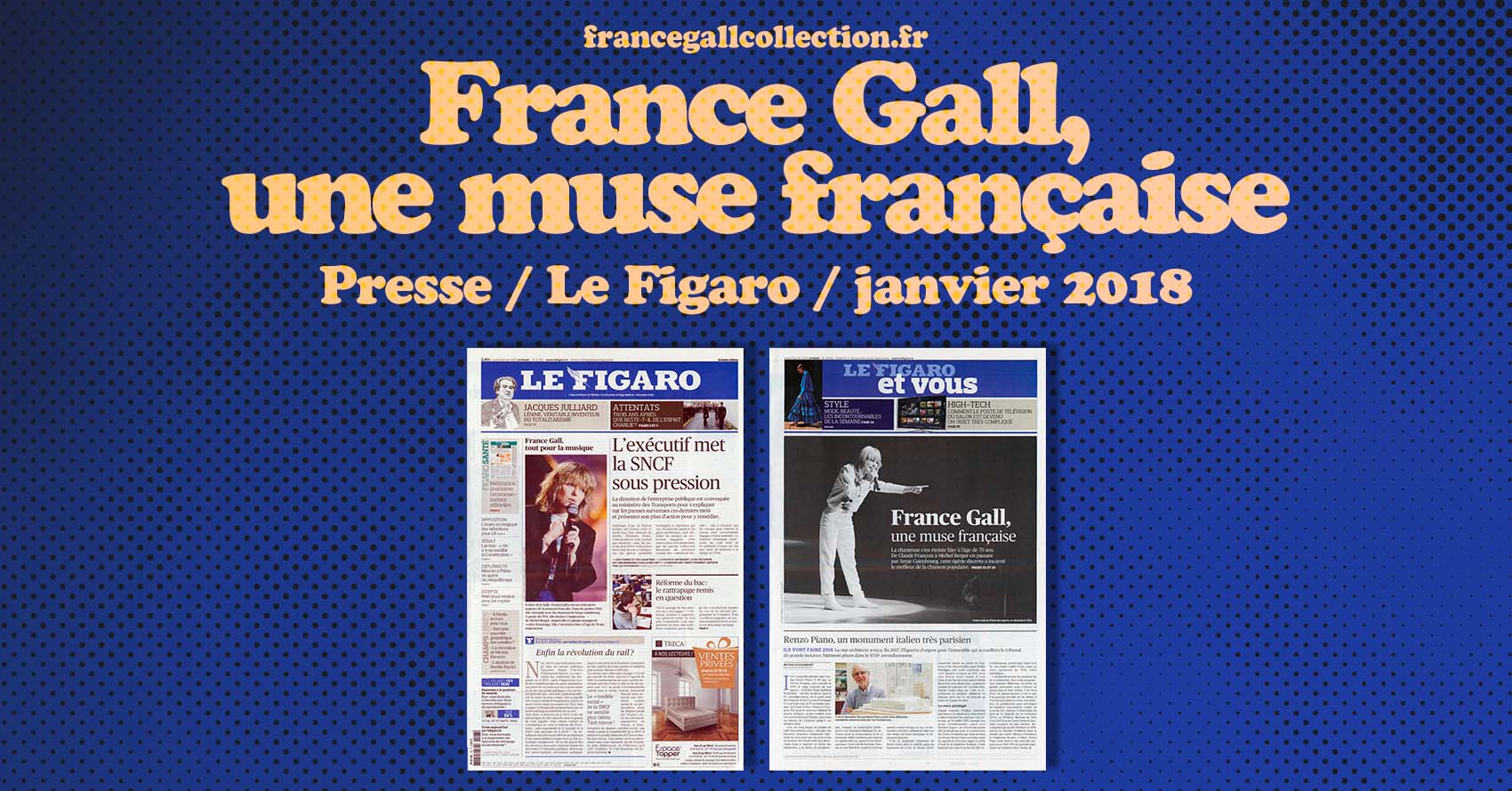 France Gall s'est éteinte hier à l'âge de 70 ans. Dans les années 1960, elle triomphe avec les chansons de Serge Gainsbourg. À partir de 1974, elle devient l'inspiratrice de Michel Berger, auquel elle n'a jamais manqué de rendre hommage.