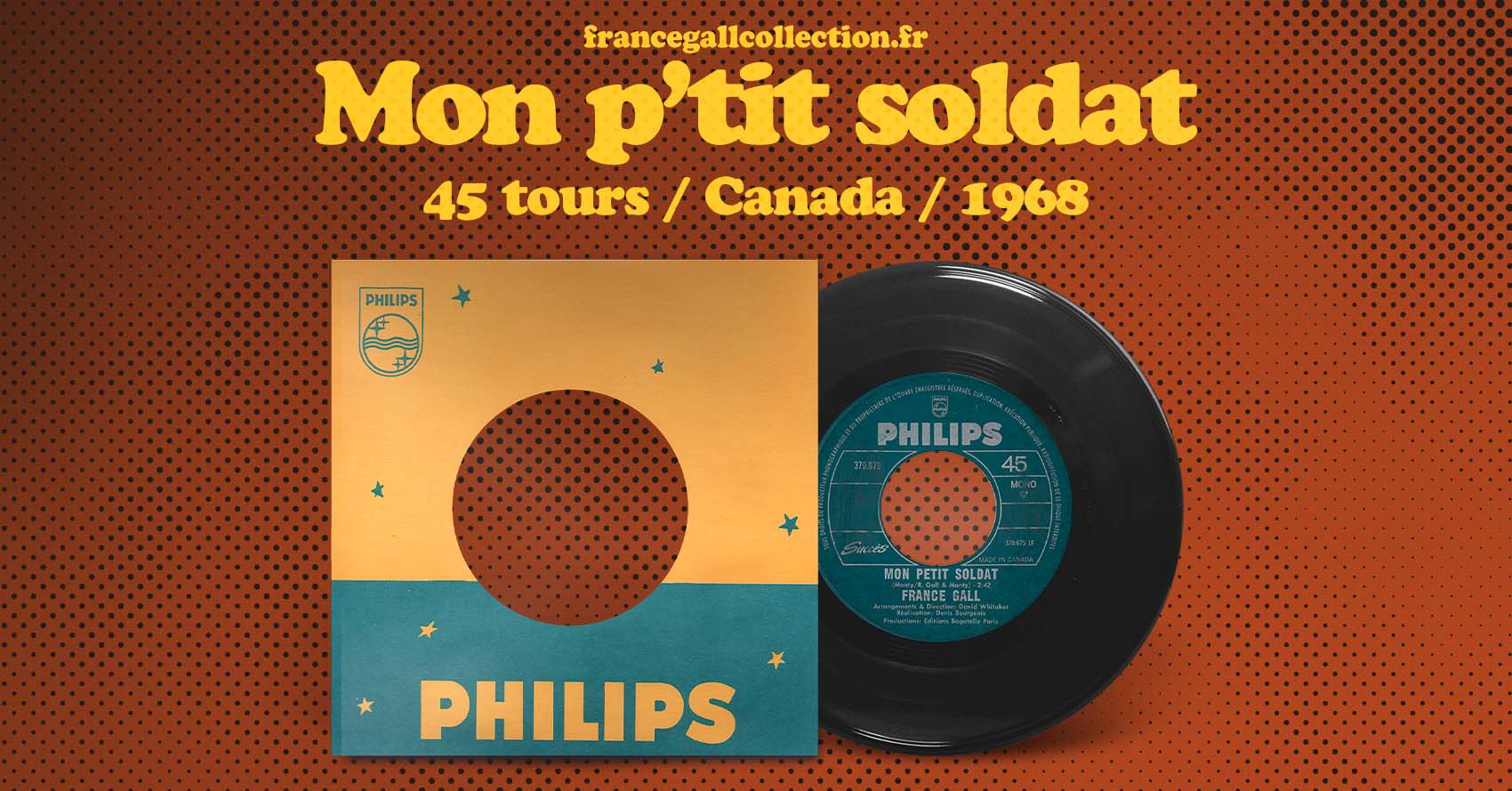 Ce 45 tours édité en 1968 au Canada contient les titres Mon p'tit soldat et Y'a du soleil à vendre en face B, écrites par Robert Gall et Monty et composées par Monty.