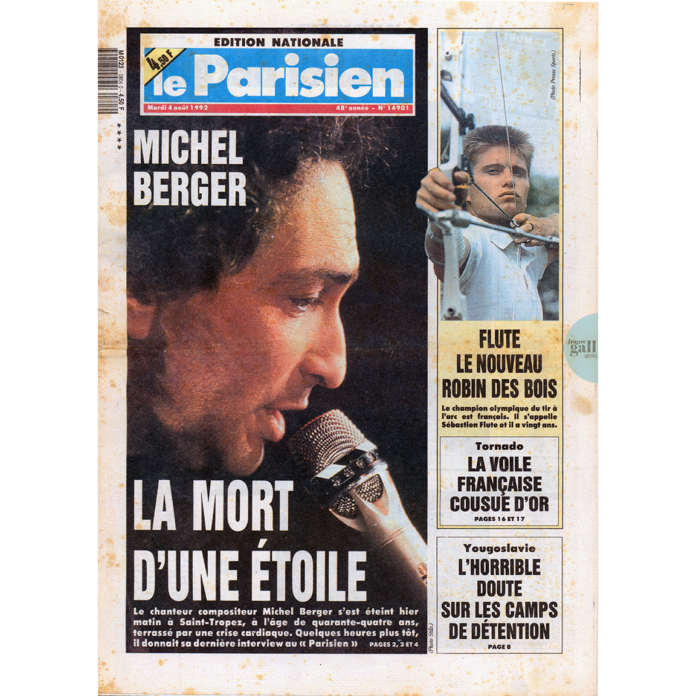 Le chanteur compositeur Michel Berger s'est éteint hier matin à Saint-Tropez, à l'âge de quarante-quatre ans, terrassé par une crise cardiaque.