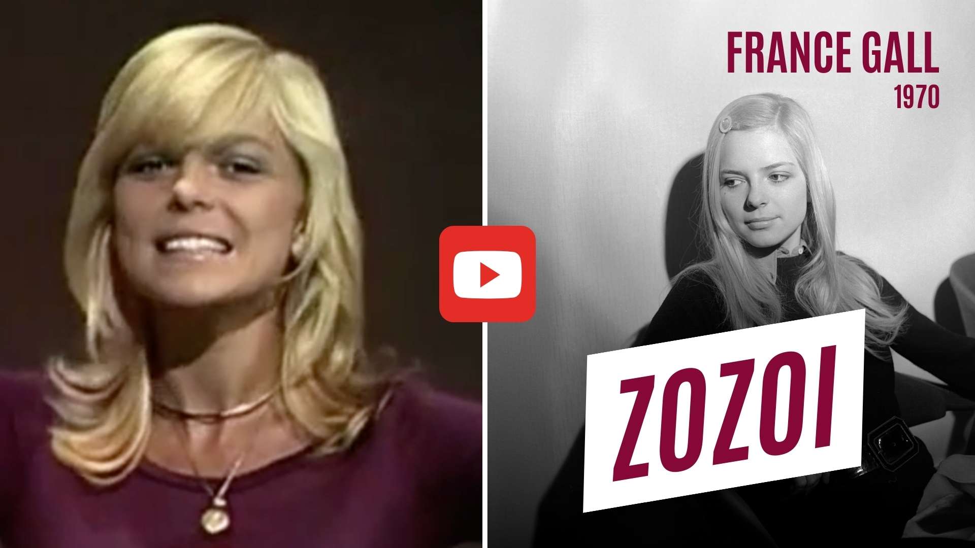 France Gall chante "Zozoi" Le 14 septembre 1970 dans l’émission “Unsere kleine show” ZDF (Allemagne).